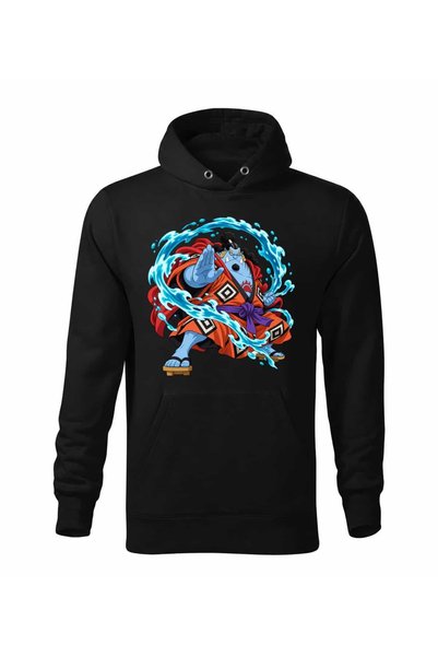 Malfini Hanorac personalizat "One Piece – Jinbe", Negru, Barbat, Unisex, 65% ...