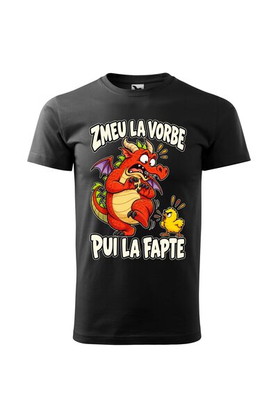 Malfini Tricou personalizat "Zmeu la vorbe", Negru, Barbat, Bumbac 100%,