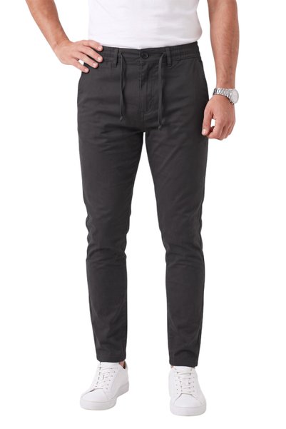 DeepSEA Erkek Slim Fit Likralı Siyah Jogger Pantolon – Beli Lastikli İpli Esnek Spor Pantolon 2700523