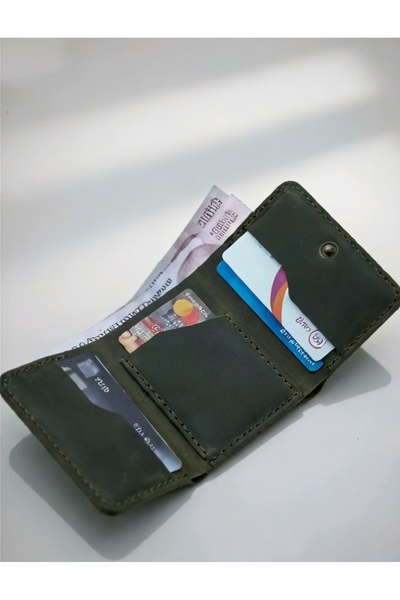 OMAYtr Genuine Leather Snap Fastener Trifold Mini Wallet – Minimalist Wallet ...