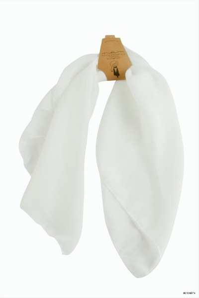 Generic Brand Eșarfă METEMIX din șifon alb (22710) 50 cm