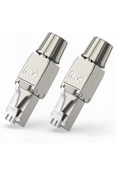 KASTWAVE موصلات RJ45 Cat7، قوابس إيثرنت محمية قابلة لإعادة الاستخدام بدون أدو...