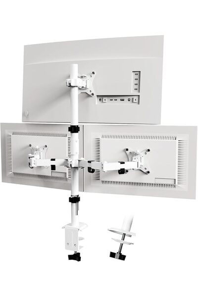 PUTORSEN Triple Monitor Mount,3 Monitor Desk Mount Fits 13-27 inch Screens,Tr...