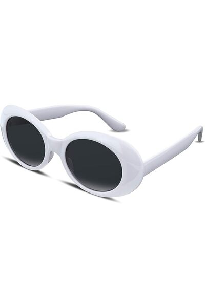 Arabest White Clout Goggles Sunglasses Women Men Retro Oval Sunglasses Girls ...