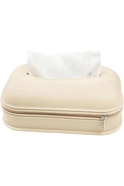 TERRIFI Creative Silicone Tissue Box Holder, Zipper Napkin Organizer, Dustpro...