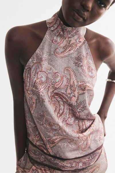 H&M Asymmetric satin top