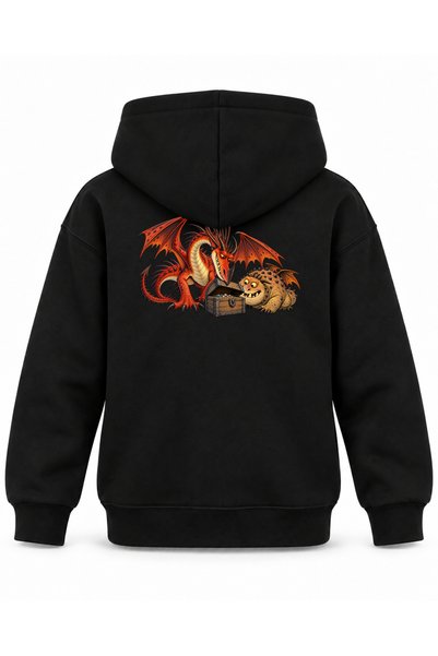 SVART WEAR هودي أسود مطبوع عليه عبارة How to Train Your Dragon Curiosity Is C...