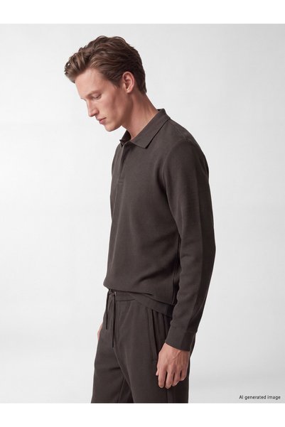LC Waikiki سويت شيرت رجالي من Peak New Season Anthracite Polo Neck