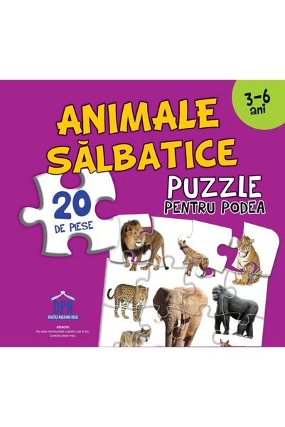 Didactica Publishing House Animale salbatice. Puzzle pentru podea 3-6 ani