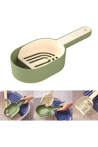 TERRIFI Cat Litter Scooper with Deep Shovel Integrated,Detachable, Large Capa...