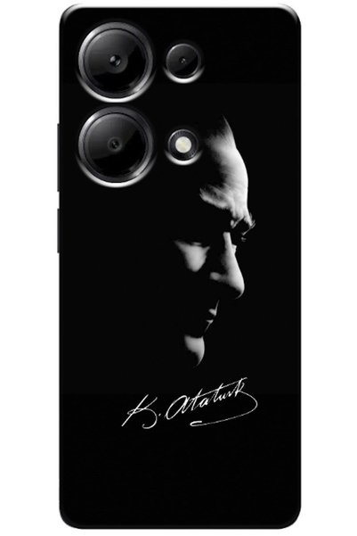 Zebana Redmi Note 13 5g Compatible Case Mustafa Kemal Atatürk Black Silicone ...