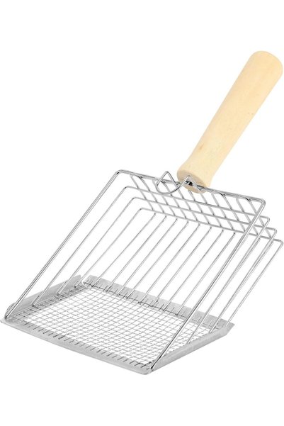 Generic Metal Litter Scoop with Wooden Handle, Deep Sifting Shovel, Speed Sif...