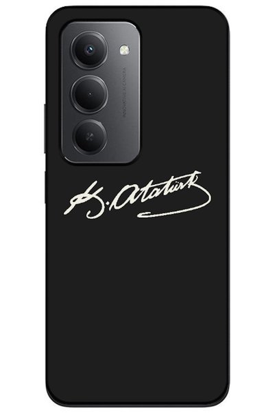 Zebana Redmi 15 Compatible Case Atatürk Signature Silicone Case (Printed)