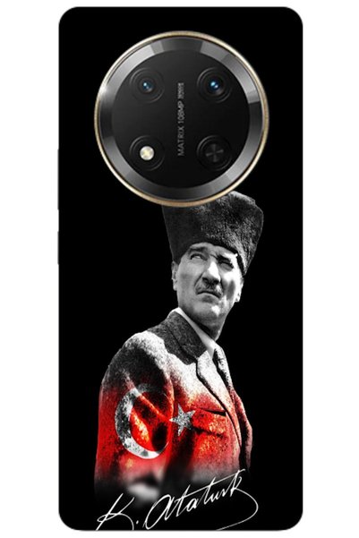 Zebana Honor Magic 7 Lite Compatible Case Mustafa Kemal Atatürk Design V2 Sil...