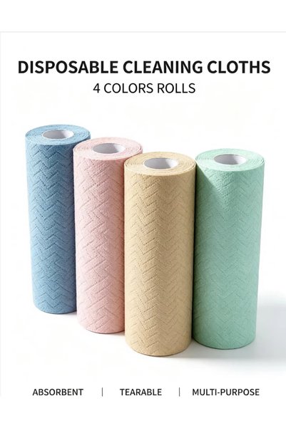 Generic Brand 4 Rolls, 20 Pieces/Roll, 25×25CM Disposable Kitchen Towels, Mic...