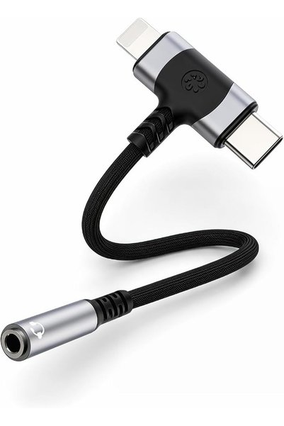 GENERAL محول صوت FARLINK من USB C إلى Lightning مقاس 3.5 ملم للسماعات