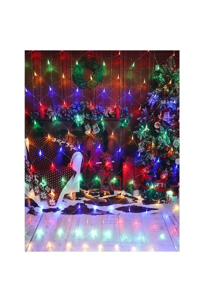 Generic Brand Instalație Crăciun tip plasă 4 m x 2 m, 320 LED multicolor, 8 j...