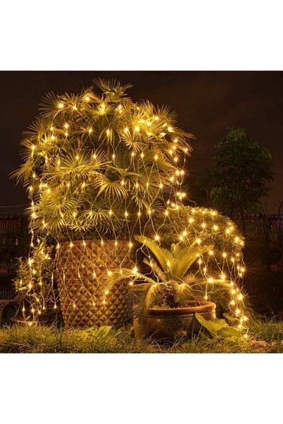 Toolsy Instalatie Craciun, Tip Plasa, 9 m x 1.5 m, 720 LED-uri, Alb cald, 8 j...