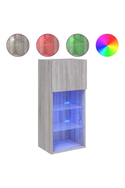 Generic Brand vidaXL Comodă TV cu lumini LED, gri sonoma, 40,5x30x90 cm