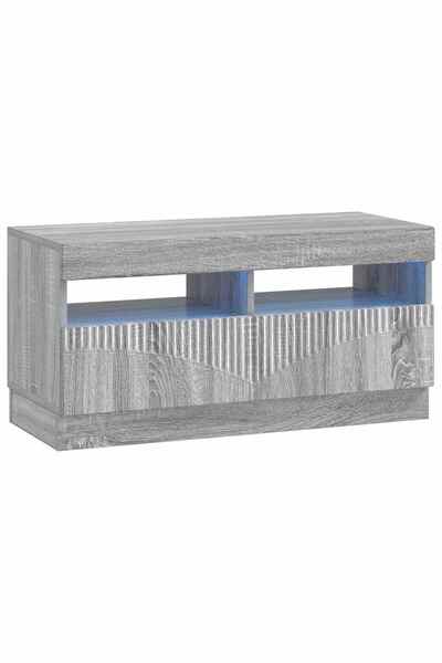 Generic Brand vidaXL Cabinet TV cu LED Sonoma gri Lemn prelucrat