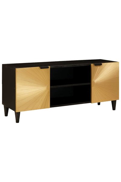 vidaxl Cabinet TV Negru și Aur 105 x 33 x 46 cm Lemn prelucrat