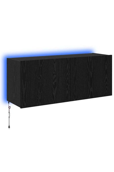Generic Brand vidaXL Dulap TV de perete Stejar Negru Lemn prelucrat