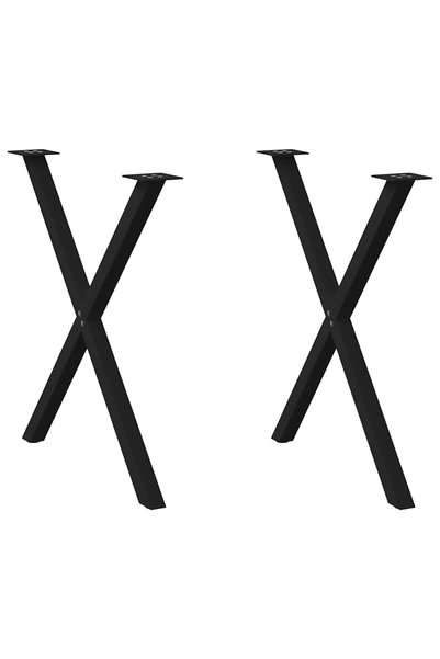 vidaxl Picioare de masă în formă de X, 2 buc., negru, 80x(72-73) cm, oțel