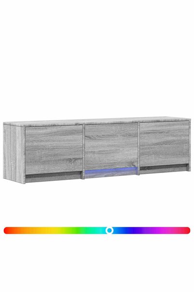 Generic Brand vidaXL Comodă TV cu LED 140x34x40 cm gri Sonoma Lemn prelucrat