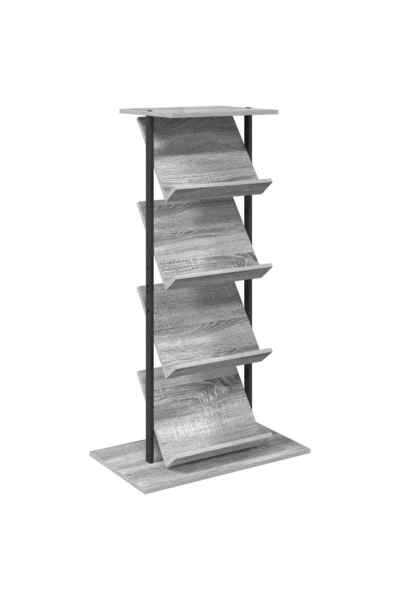 vidaxl Raft pentru reviste Gri Sonoma 68 x 40 x 123.5 cm