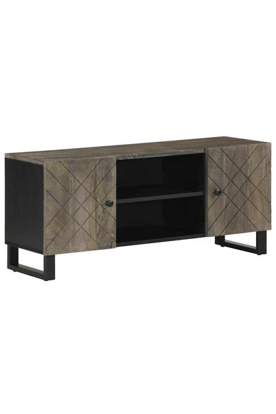vidaxl Comodă TV, negru, 105x33x46 cm, lemn masiv de mango