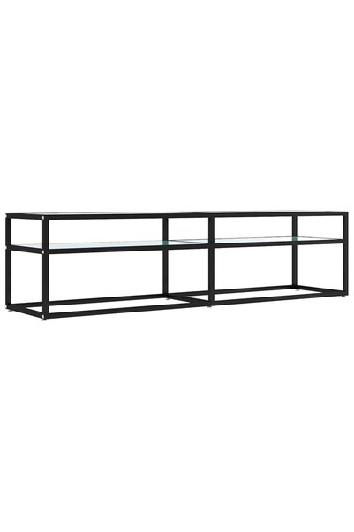 Generic Brand vidaXL Comodă TV, marmură albă, 160x40x40,5 cm, sticlă securizată