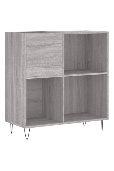 vidaxl Dulap pentru discuri gri sonoma 84,5x38x89 cm lemn compozit