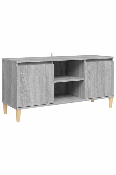 Generic Brand vidaXL Comodă TV cu picioare din lemn masiv, gri sonoma 103,5x3...
