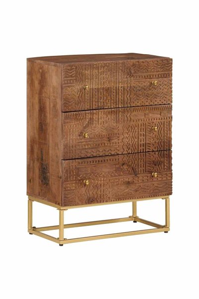 vidaxl Dulap cu sertare 55x30x76 cm, lemn masiv de mango și fier