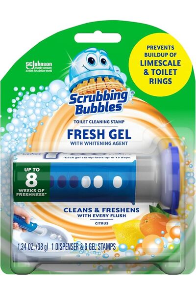 Scrubbing Bubbles سكرابينج بابلز مجموعة طوابع تنظيف المرحاض جل فريش للمبتدئين...