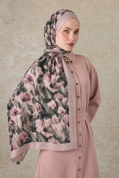 SilkTouch Powder Poppy Pattern Kraş Shawl