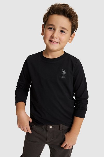 U.S. Polo Assn. سويت شيرت أساسي أسود للأولاد 50333320-VR046