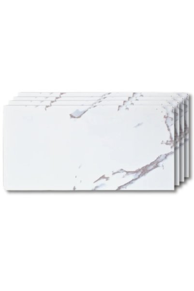 Tapetoo Home Decor 10 Ταπετούτο ®   Αυτοκόλλητα πάνελ τοίχου PVC, Λευκό μάρμα...