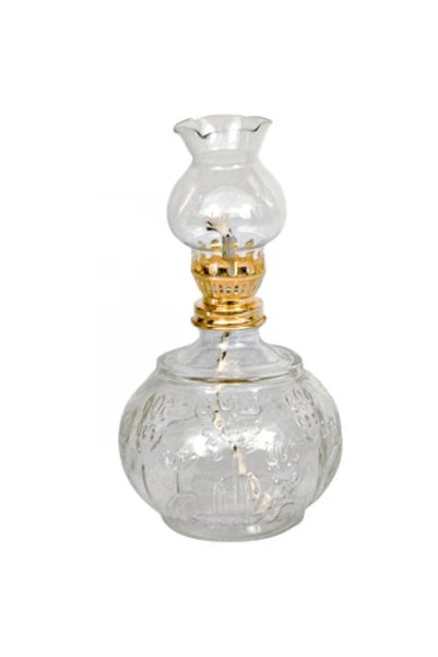 LCA Set 2 x Lampa pentru Ulei Parafinic, Inaltime 19 cm, Mare, Rotunda cu Floare