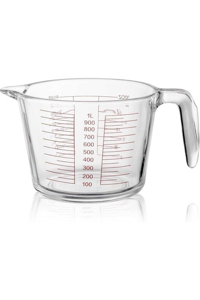 Generic Glass Measuring Jug with Clear Scale, 1000ML Measuring Cups for Bakin...