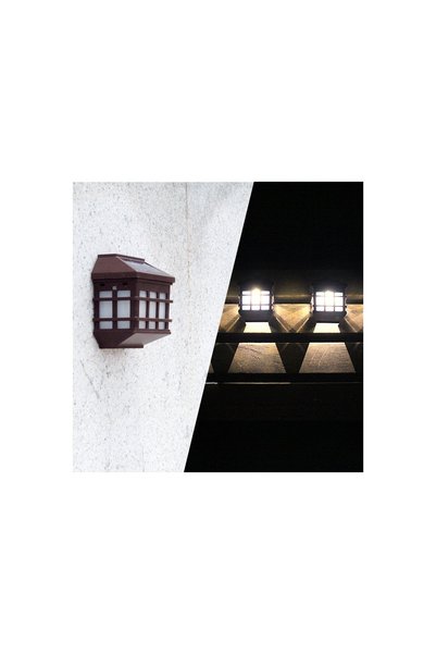 OEM Set 2 Lămpi Solare LED, Tip Felinar, pentru Perete, Senzor de Lumină, 0.0...