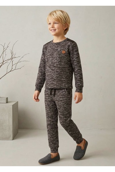 Ozmoz By Mukadder Özden Yumuşacık Kahverengi Kışlık Erkek Çocuk Pijama Takımı