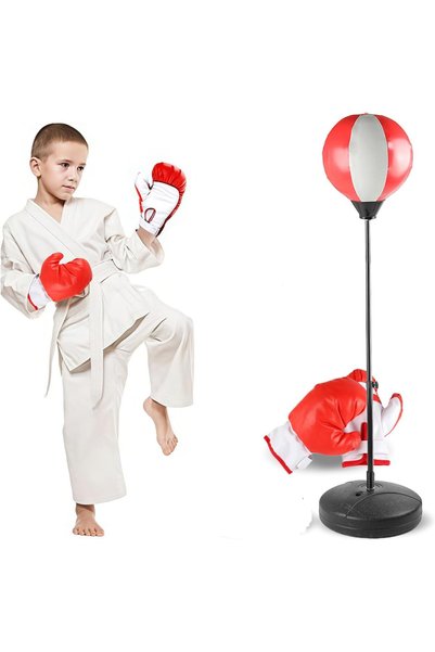 Generic Punching Bag for Kids with Stand & Boxing Gloves, Adjustable Height F...