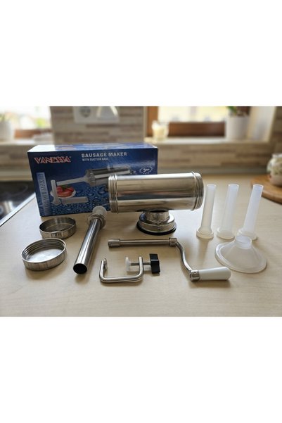 ExpertVid Masina Manuala de Facut Carnati 1.5 kg, Prindere cu Ventuza, Corp d...