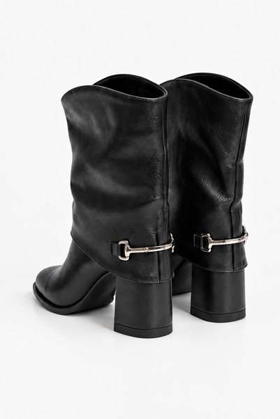 Solo Bag Alessia Black Rustic Women's Daily Wear Non-Zipper Pointed Toe Buckl...