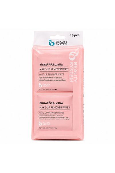 BEAUTY SYSTEM مناديل صغيرة لإزالة المكياج 8 مناديل * 6 عبوات