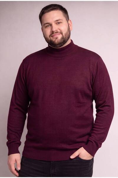Kaptan Classic Wool-Blend Plus Size 3Xl-4Xl-5Xl-6Xl Half Turtleneck Men's Kni...