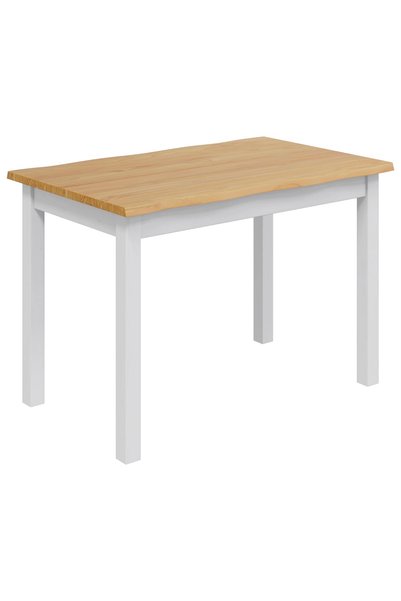 vidaxl Masă de dining EKAI Alb 112 x 70 x 76,5 cm Lemn masiv de pin