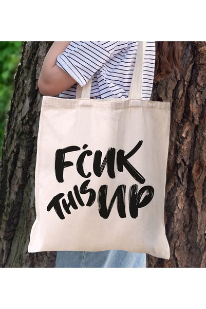 Bk Gift Fcuk Designed Canvas Tote Bag, Printed Shoulder Bag, Shopping Bag, Be...