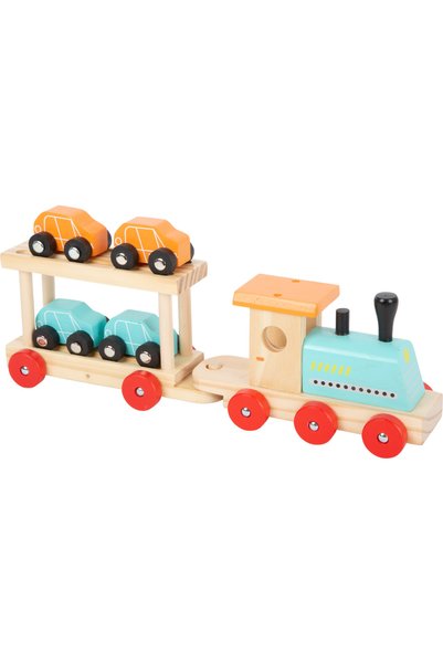 Small Foot Tren de lemn cu masinute